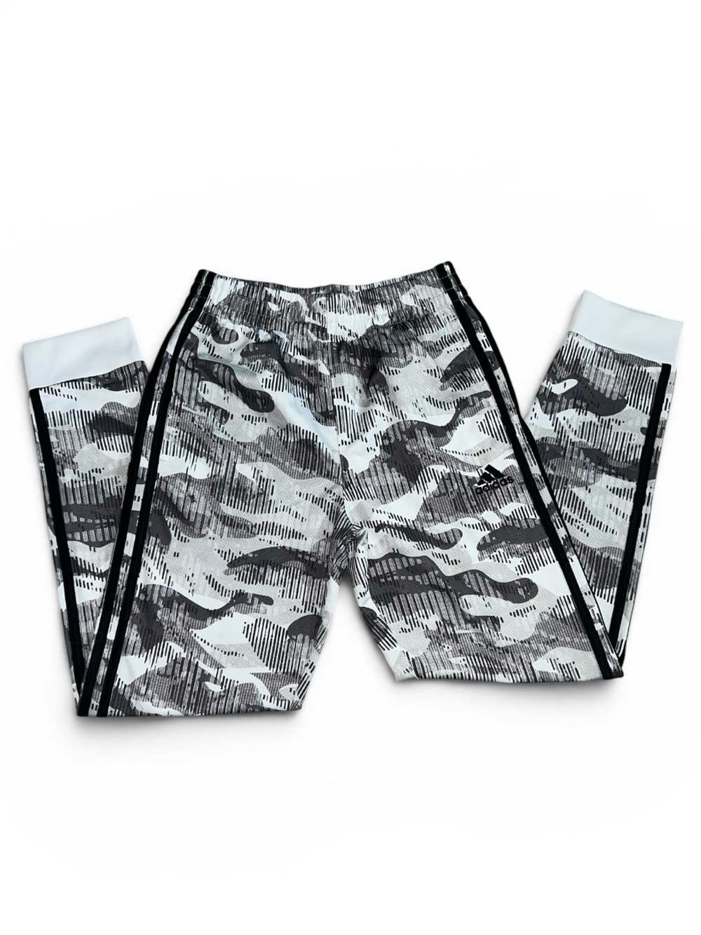 adidas Kids' Black & White Camo Track Pants 10/12